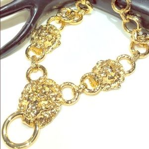 Vintage 1980 Kenneth Jay Lane lion chain necklace